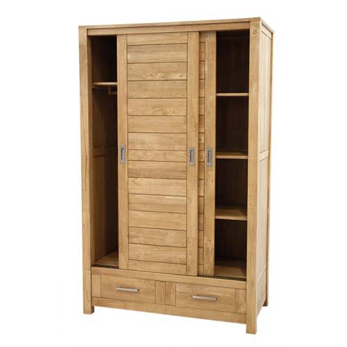 Armoire Bois Massif Porte Coulissante Broadway - Contemporain