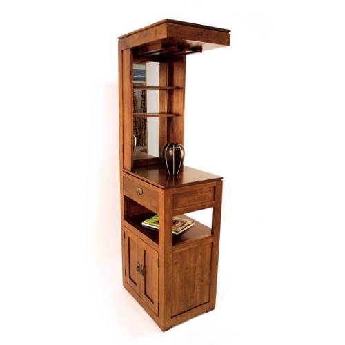 Bar Avec Verre Suspendu Bois Massif Oméga - Contemporain