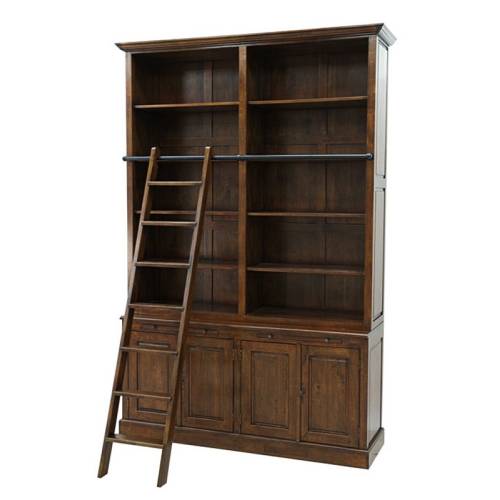 Grande Bibliothèque Avec Échelle Belle Époque Bois Massif Belle Epoque - Classique chic