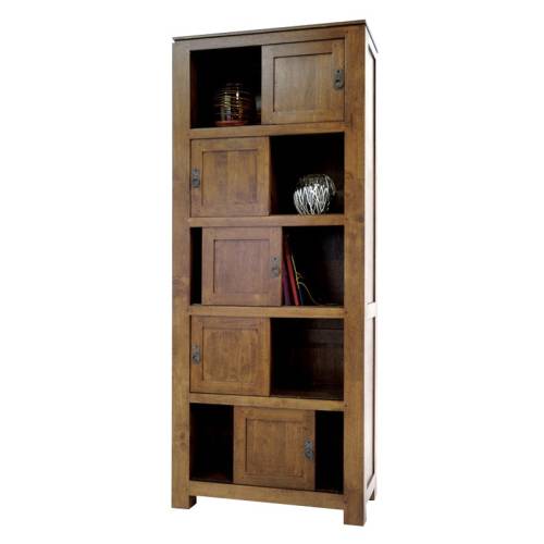Bibliothèque Avec Porte Coulissante Bois Massif Montréal - Contemporain