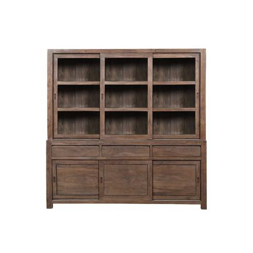 Buffet Vaisselier Tara Grisée Acacia - meuble design haut de gamme