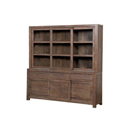 Buffet Vaisselier Tara Grisée Acacia - achat meuble acacia massif