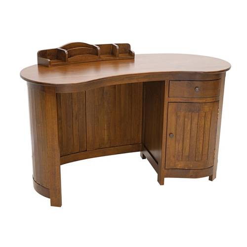 bureau arrondi bois - Hévéa Océania - Exotique