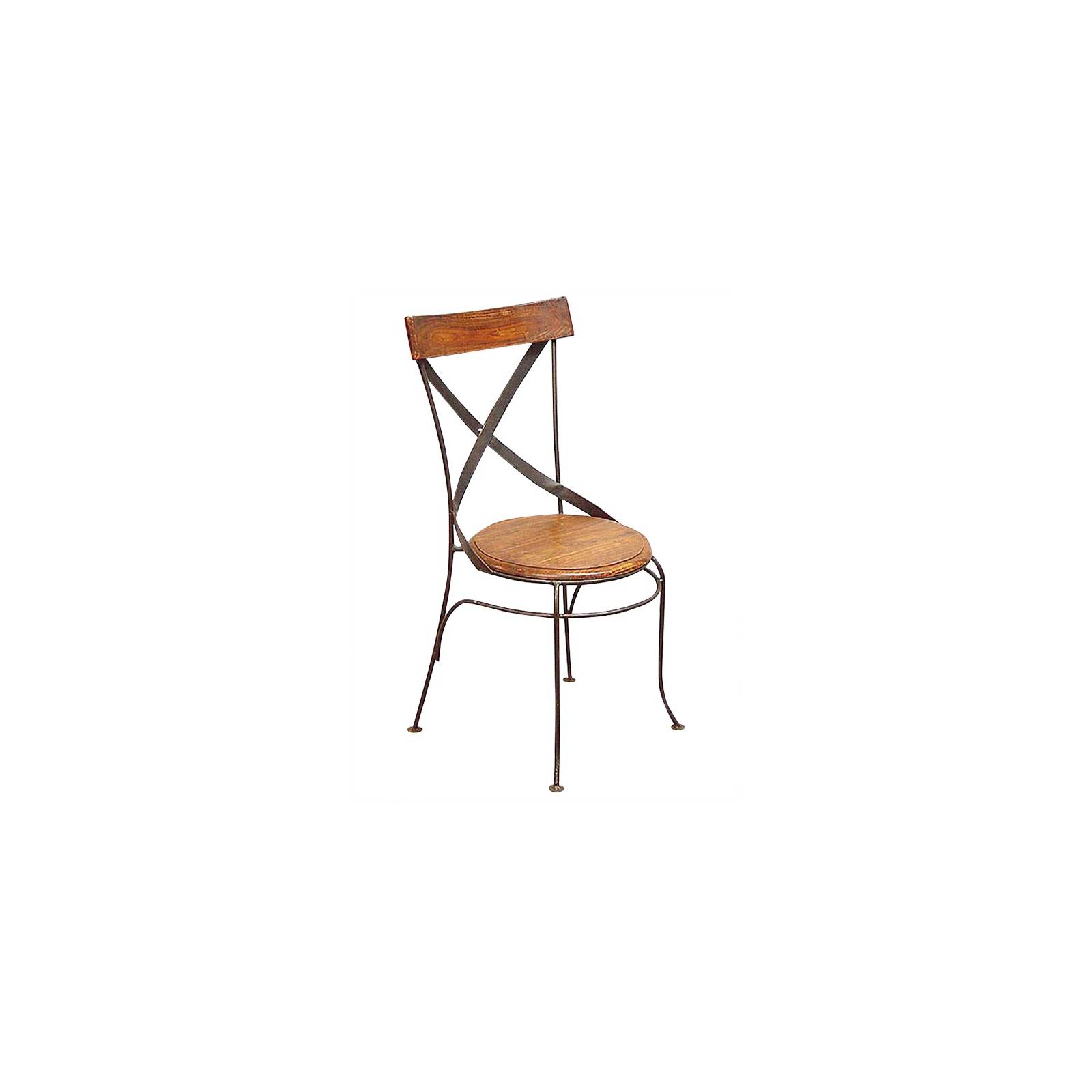 Chaise Bistrot Fer forgé et Palissandre - meuble style romantique