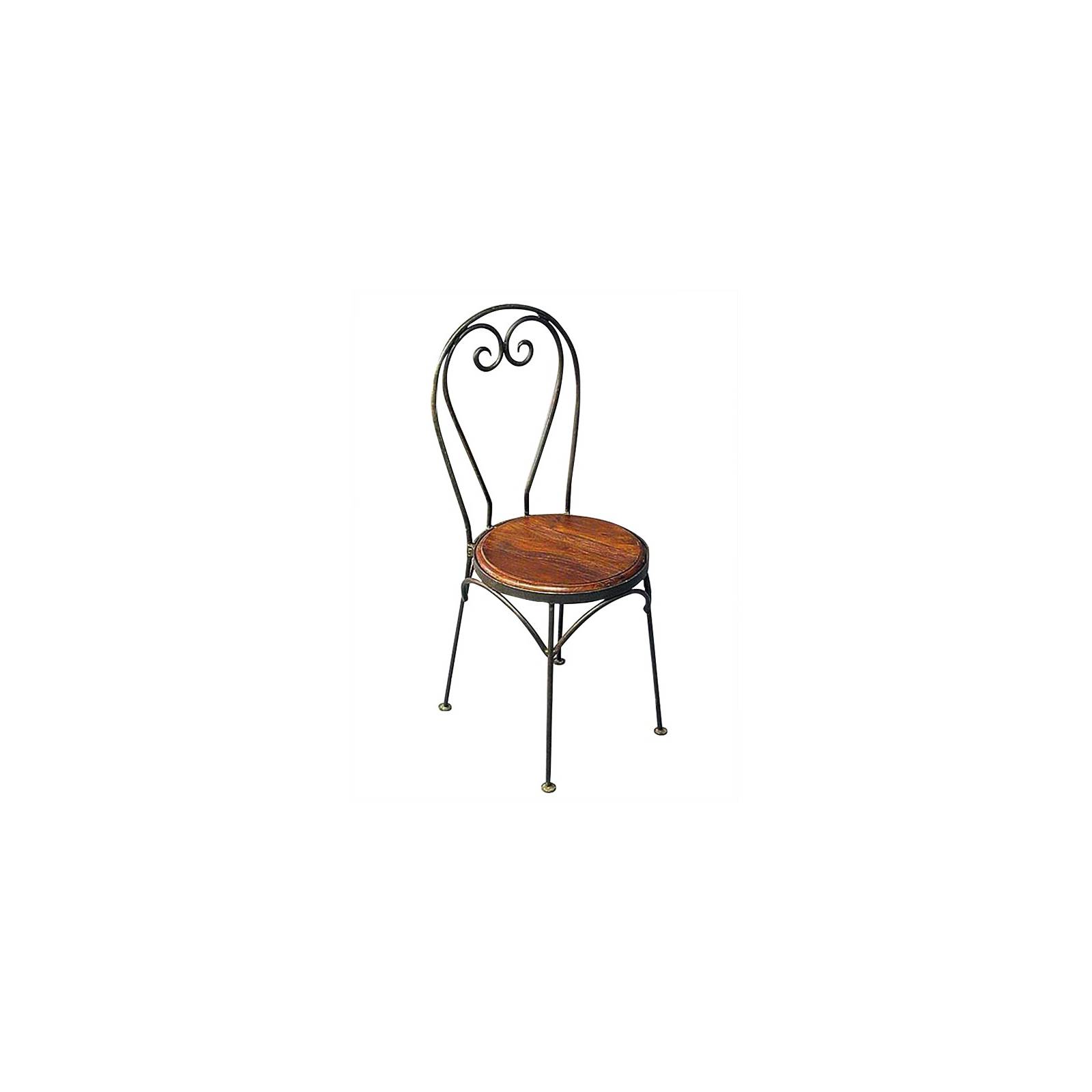 Chaise Coeur Fer forgé et Palissandre - meuble style romantique