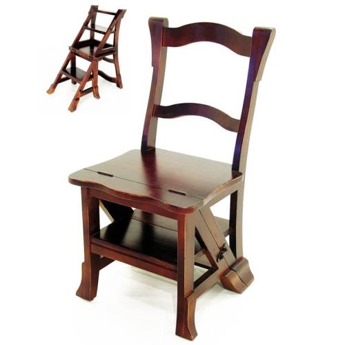Chaise Escabeau en Bois Massif Tradition - Classique chic