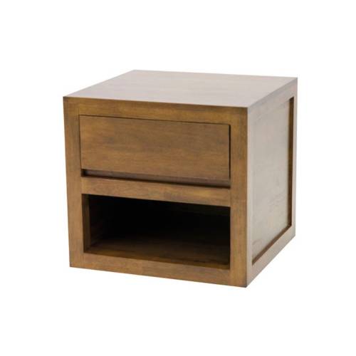 Table de Chevet Cube Bois Massif Fjord - Contemporain