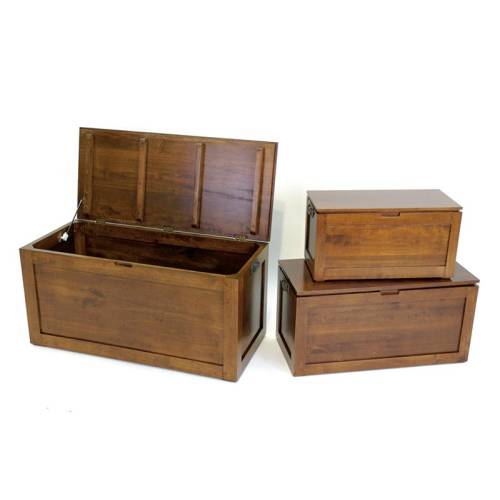 Set de 3 Coffres Bois Massif Tradition - Exotique