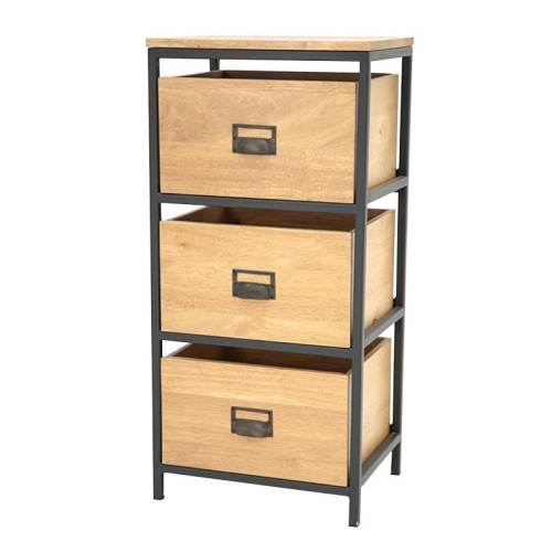 Chiffonier Bois Massif Berlin - Industriel