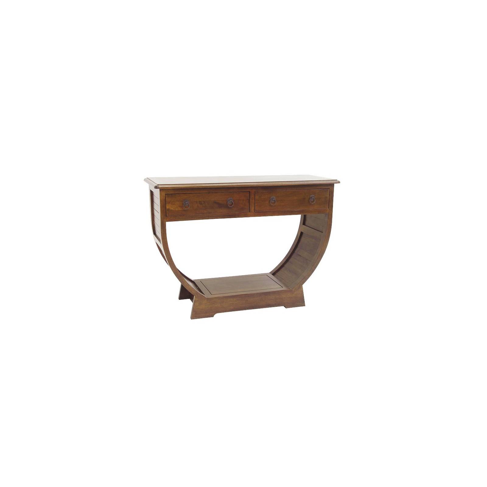 Console 1/2 Cercle Panama Hévéa - meuble bois massif