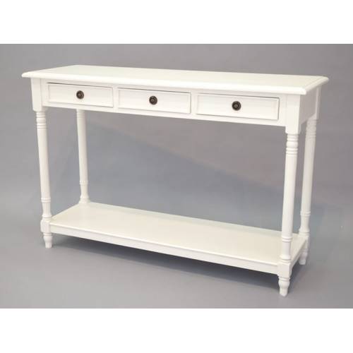 Console Double Plateau Bois Massif Charme - Classique chic