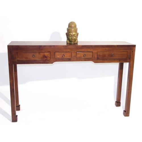 Console Chine Hévéa - meuble bois exotique