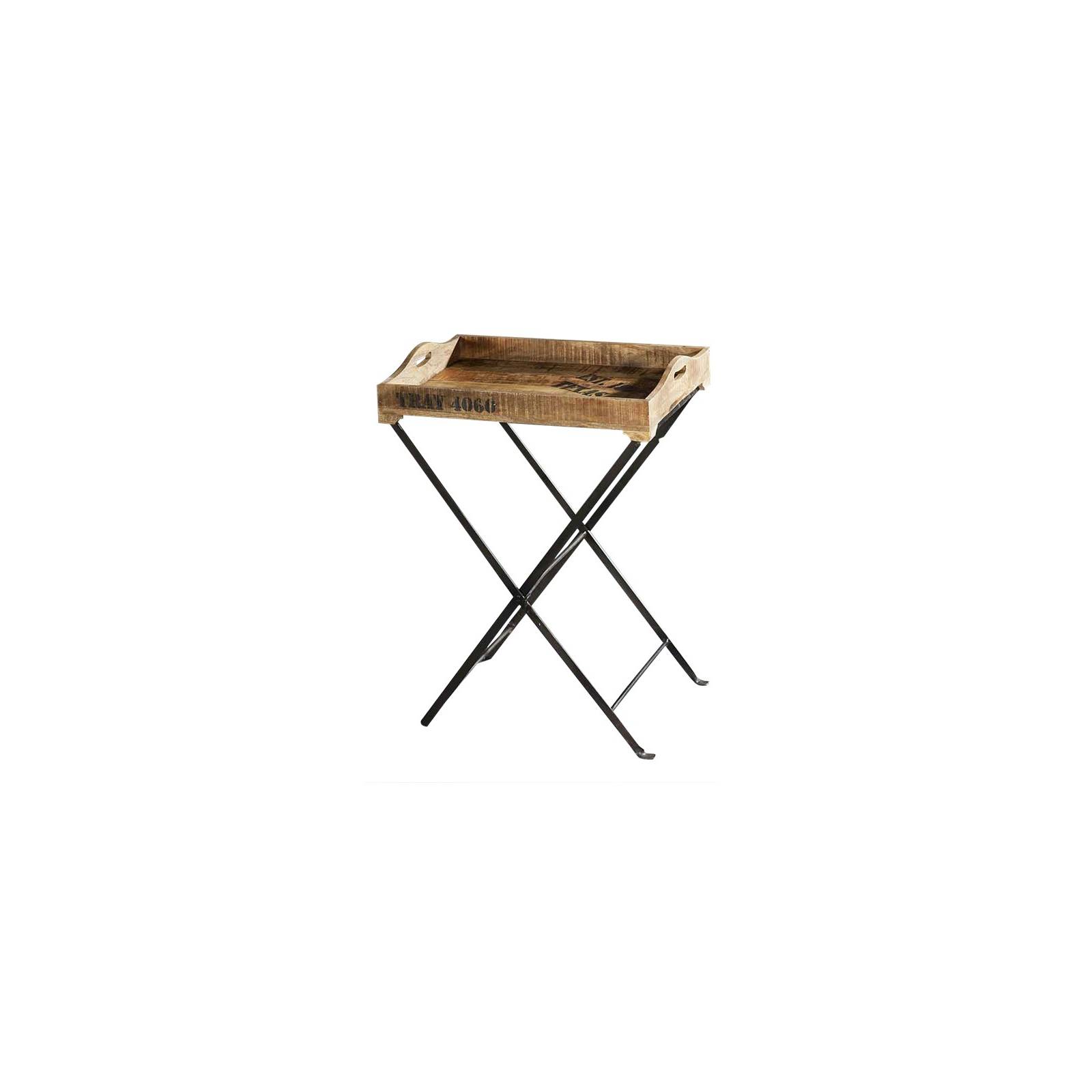 Desserte Plateau Factory Acacia - meuble style industriel