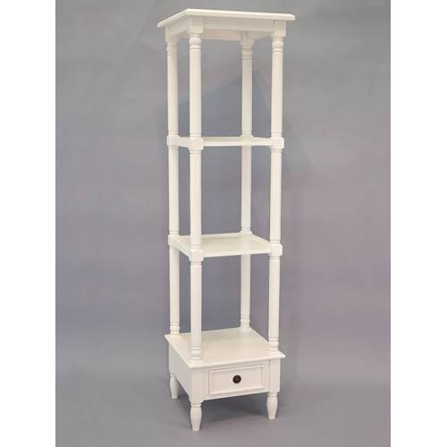Étagère Bois Massif Blanc Charme - Classique chic