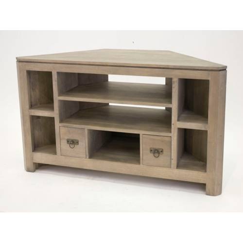 Meuble TV D'angle Bois Massif Oméga - Contemporain