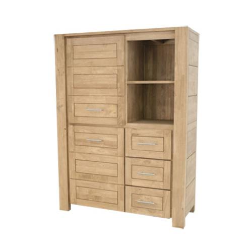 Meuble de Rangement Design Bois Massif Moka - Contemporain
