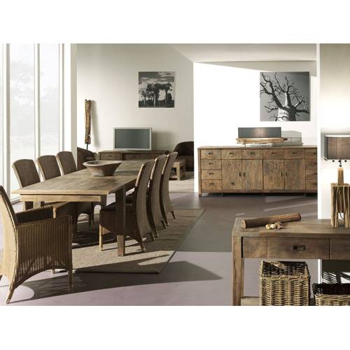 Buffet Vaisselier Felix Teck Recyclé - meuble style ethnique design