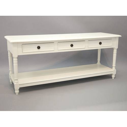 Meuble TV Blanc Bois Massif Charme - Classique chic