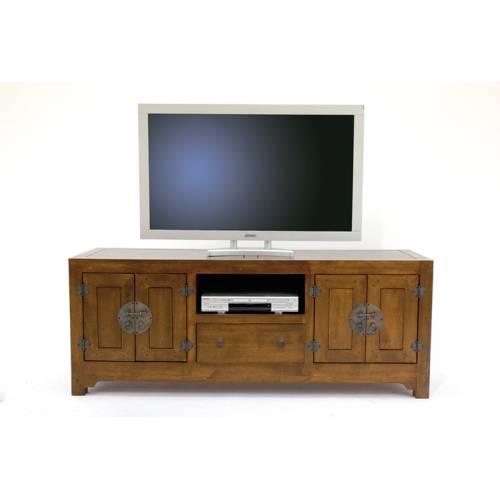 Meuble TV Avec Rangement Bois Massif Chine - Exotique