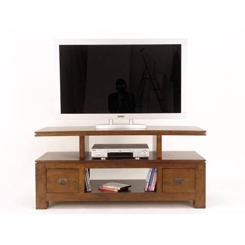Meuble TV Bois Massif Design Oméga - Contemporain