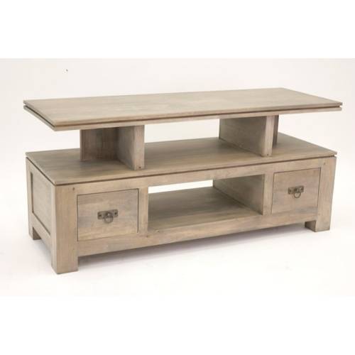 Meuble TV Bois Massif Design Oméga - Contemporain