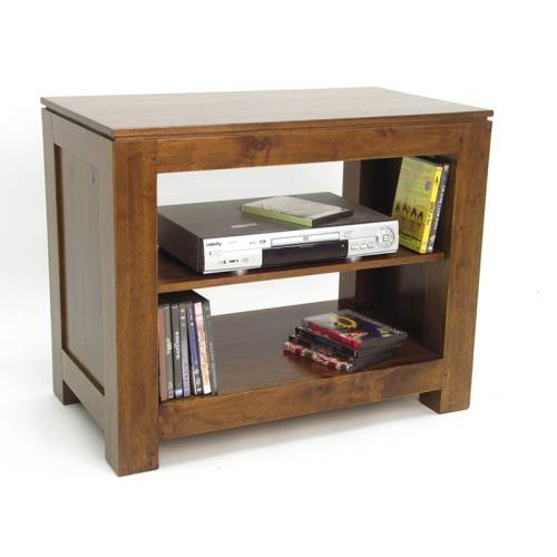 Meuble TV Cube Design Bois Massif Oméga - Contemporain