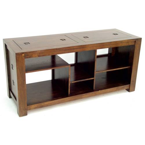 Meuble TV Avec Rangement Bois Massif Tanoa - Exotique