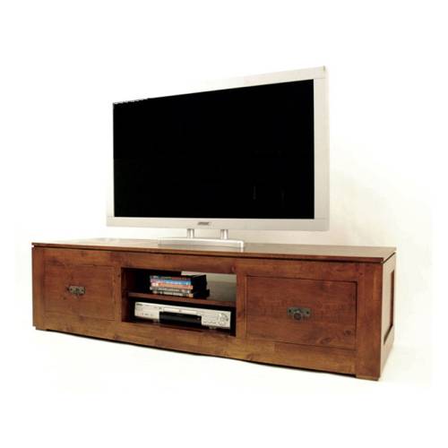 Grand Meuble TV Bois Massif Oméga - Contemporain