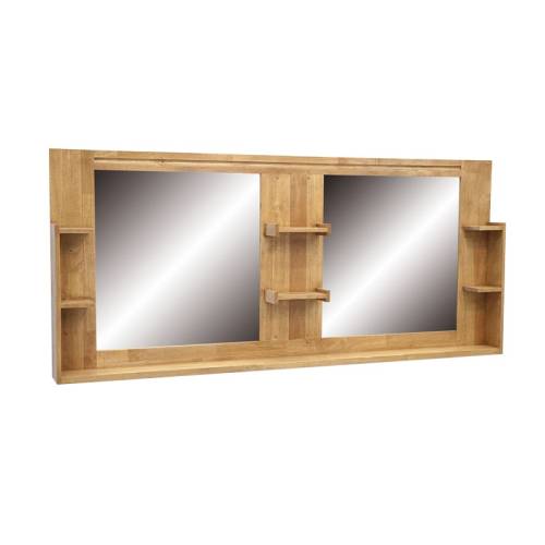 Miroir Double Bois Massif Fjord - Contemporain