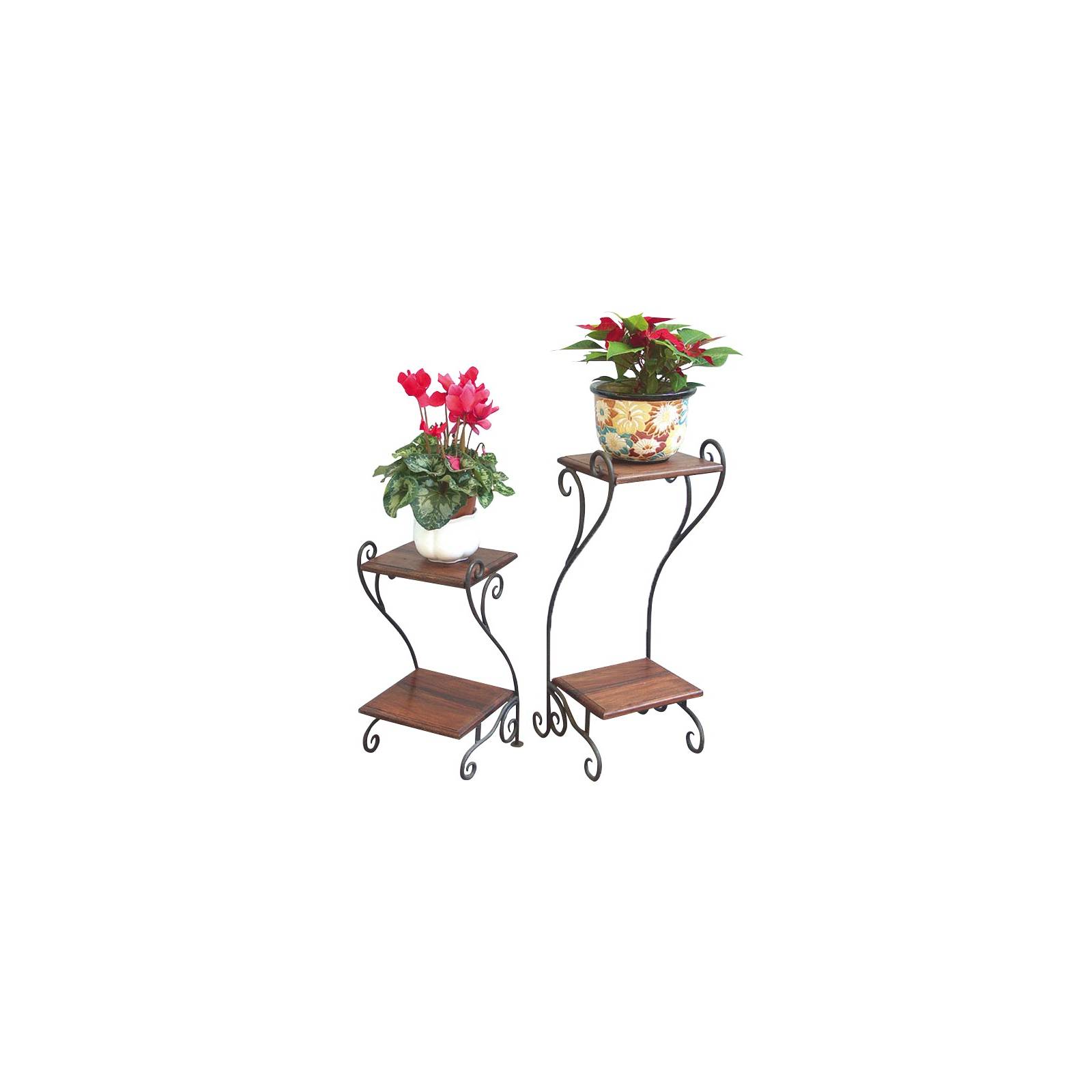 Sellette set Fer forgé et Palissandre - meuble style romantique