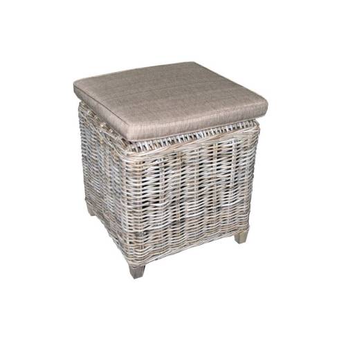 Pouf Tennesee Kobo Rotin - repose pieds en rotin