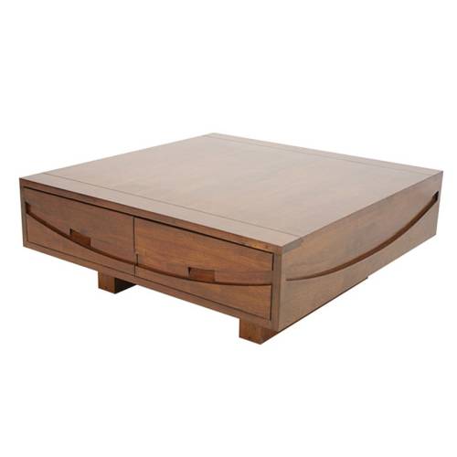Table Basse Carrée Bois Massif Horizon - Exotique