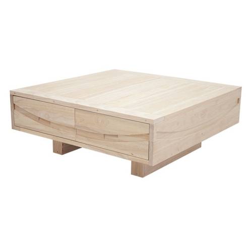 Table Basse Carrée Bois Massif Horizon - Exotique