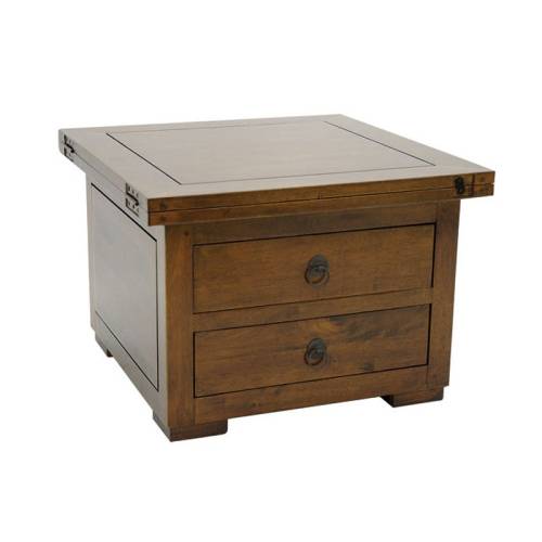 Petite Table Basse Carrée Bois Massif Chine - Exotique