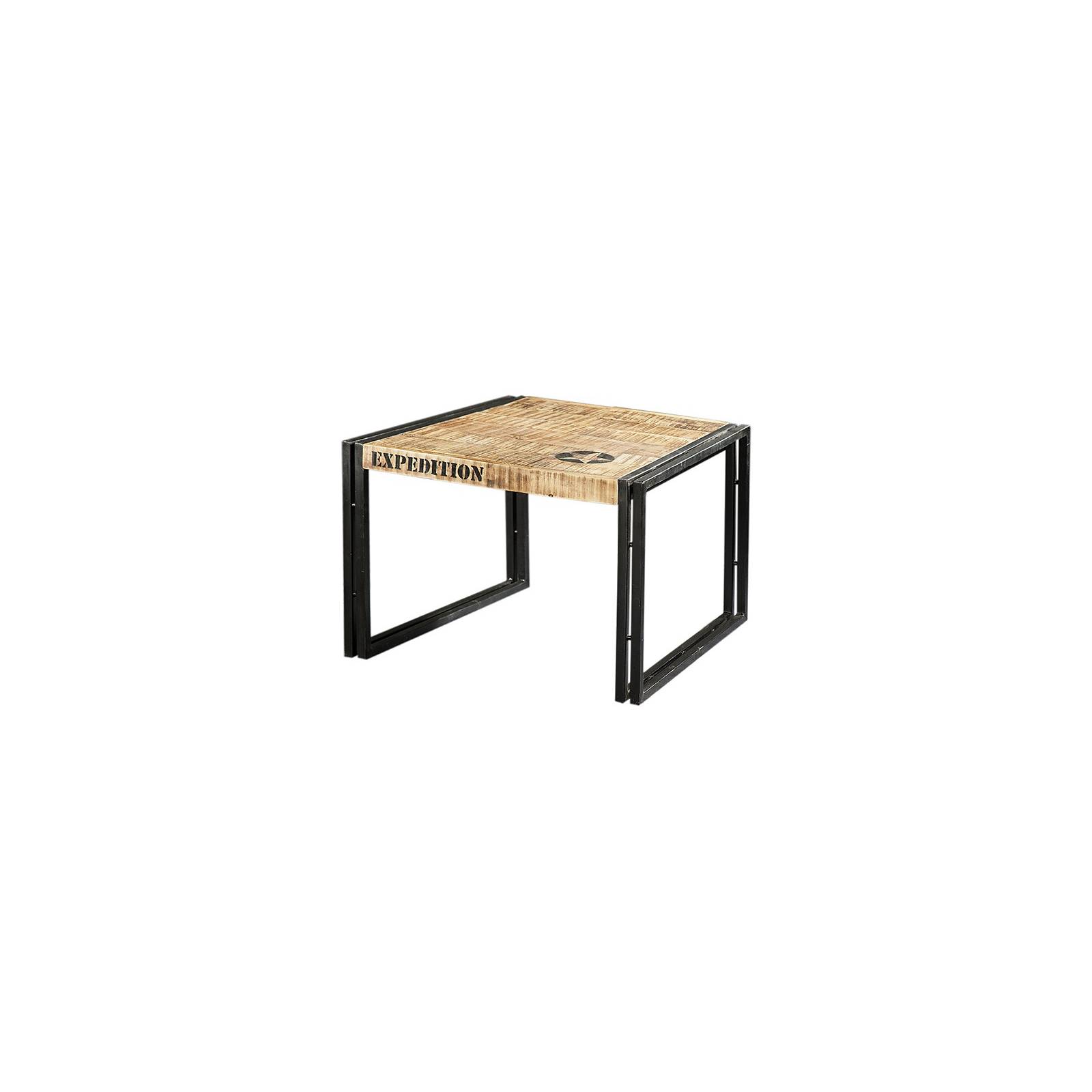 Table Basse Carrée Factory Acacia - meuble style industriel