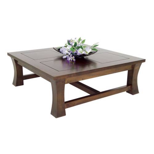 Table Basse Carrée Moderne Bois Massif Chine - Exotique