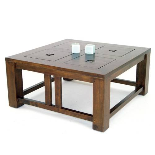 Table Basse Carrée Tanoa Hévéa - mobilier bois massif