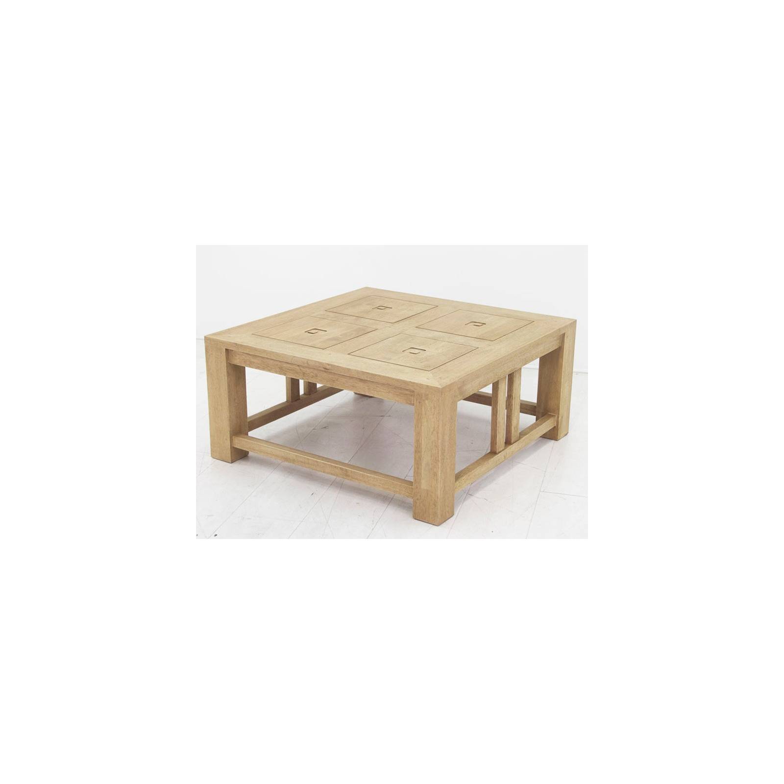 Table Basse Carrée Tanoa Hévéa - meuble style colonial