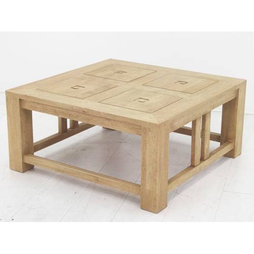 Table Basse Carrée Bois Massif Tanoa - Exotique