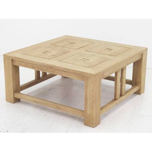 Table Basse Carrée Tanoa Hévéa - meuble style colonial