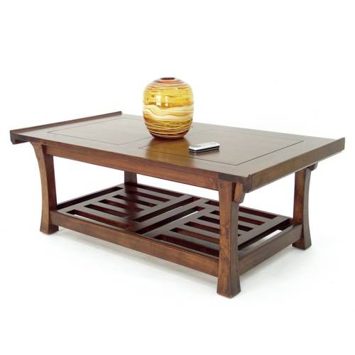 Table Basse Double Plateaux Rectangulaire Bois Massif Chine - Exotique