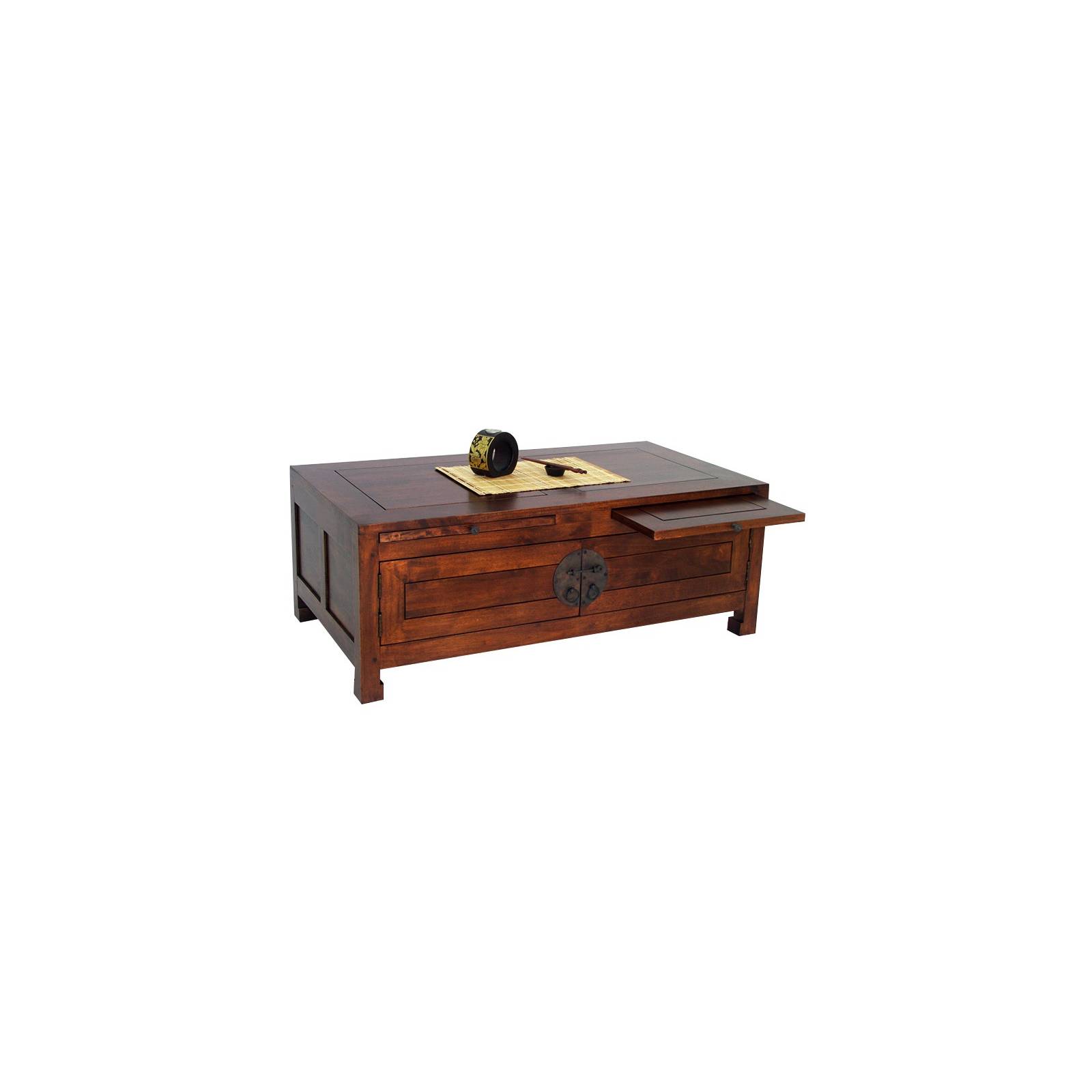 Table Basse Rectangulaire Chine Hévéa - meuble bois exotique