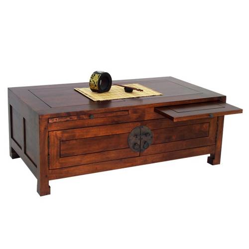 Table Basse Rectangulaire Chine Hévéa - meuble bois exotique