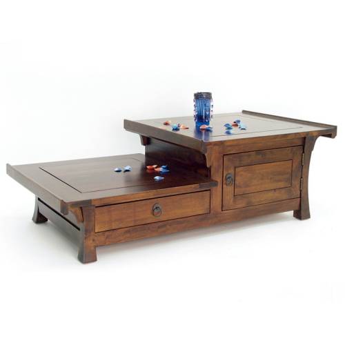Table Basse Asymétrique Bois Massif Chine - Exotique