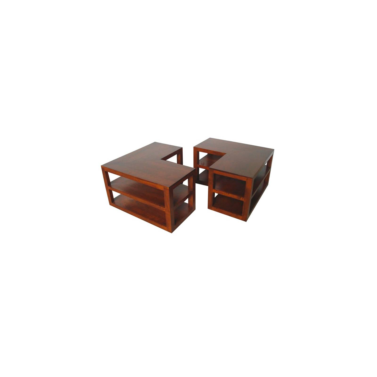 Table Basse Double Omega Hévéa - meuble style design