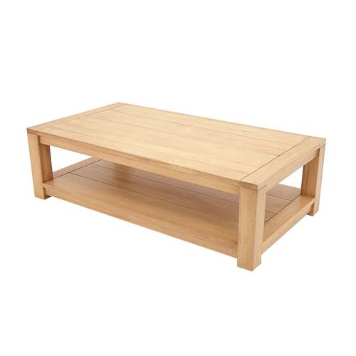 Grande Table Basse Rectangulaire Artisanale Bois Massif Broadway - Contemporain
