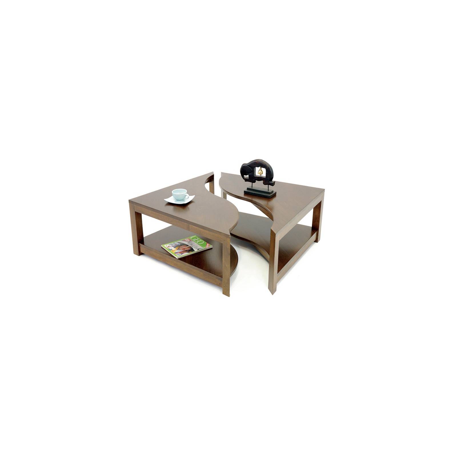 Table Basse Carrée Oceania Hévéa - meuble style colonial