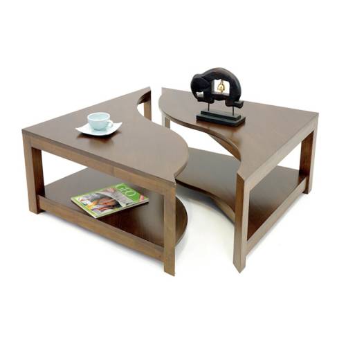 Table Basse Ying Yang Carrée Bois Massif Océania - Exotique