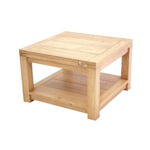 Table Basse Extensible Carrée Bois Massif Broadway - Contemporain