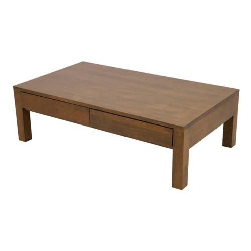 Table Basse Rectangulaire Avec Tiroirs Bois Massif Fjord - Contemporain